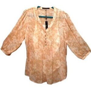 Lovely Rose & Olive 2-Piece Sheer Blouse with Tank Top Size 1X